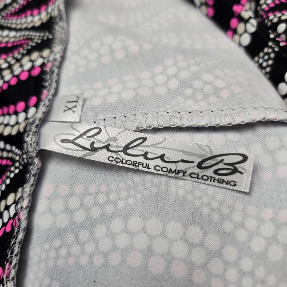 New Lulu B UPF 50 Cooling Capri Leggings Womens XL Geo Print Maximalist Dopamine - Picture 4 of 7
